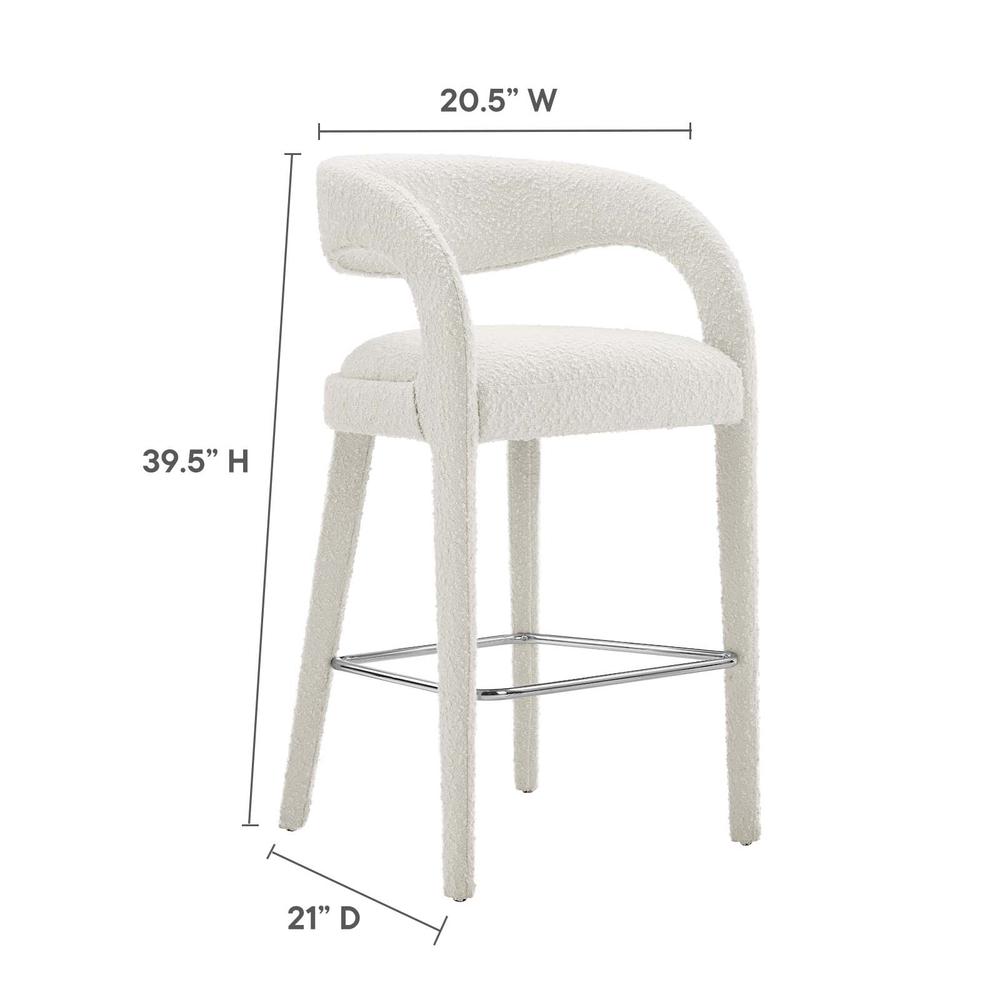 Pinnacle Boucle Upholstered Bar Stool Set of Two. Picture 8