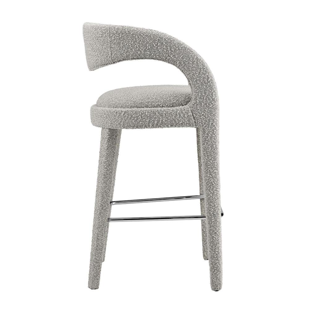 Pinnacle Boucle Upholstered Bar Stool Set of Two. Picture 2