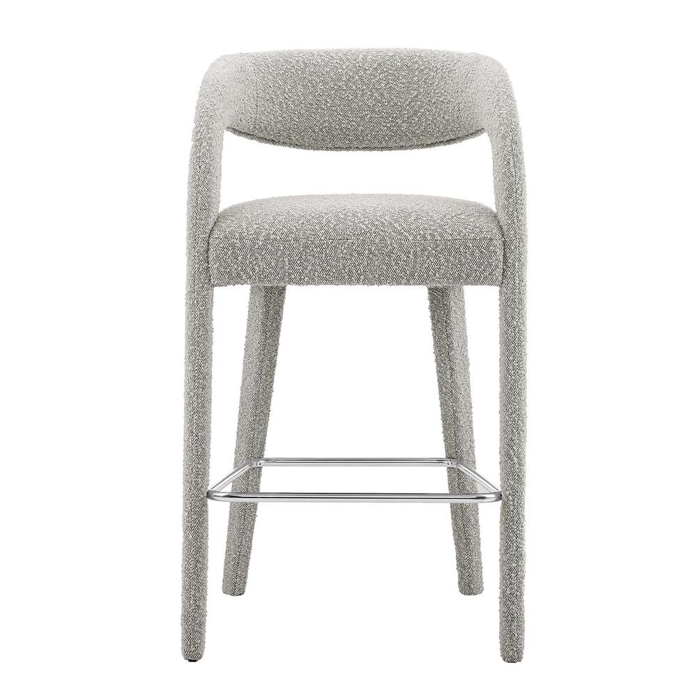 Pinnacle Boucle Upholstered Bar Stool Set of Two. Picture 4
