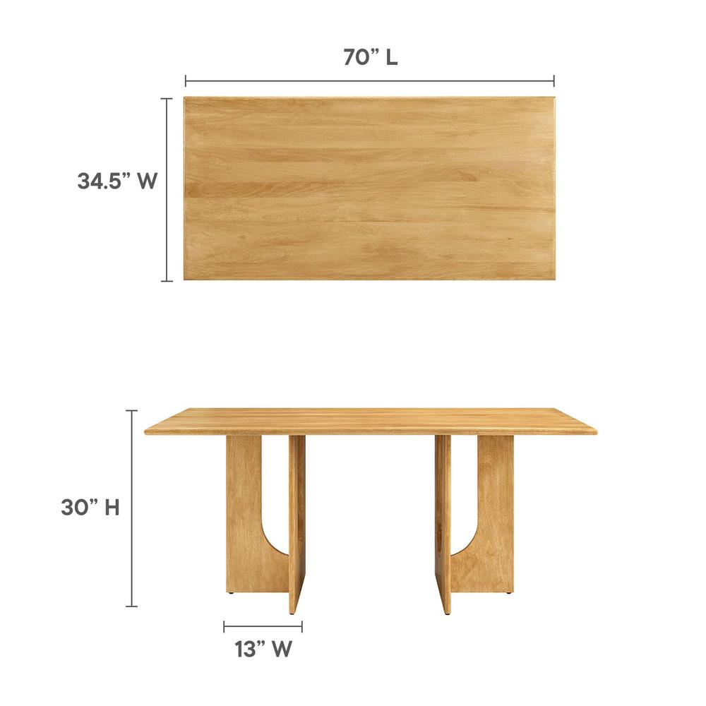 Rivian Rectangular 70" Wood Dining Table. Picture 7