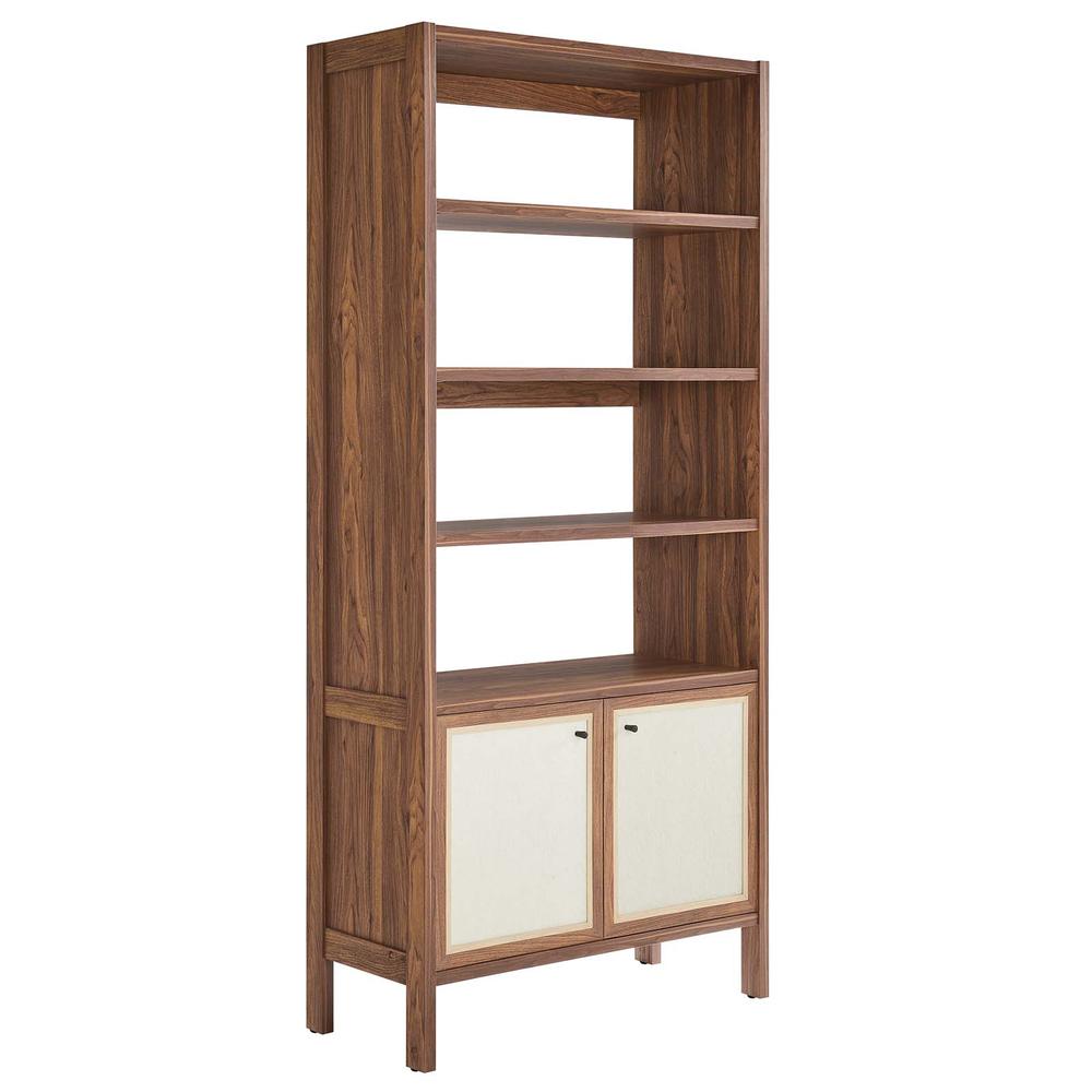 Capri 4-Shelf Wood Grain Bookcase. Picture 1