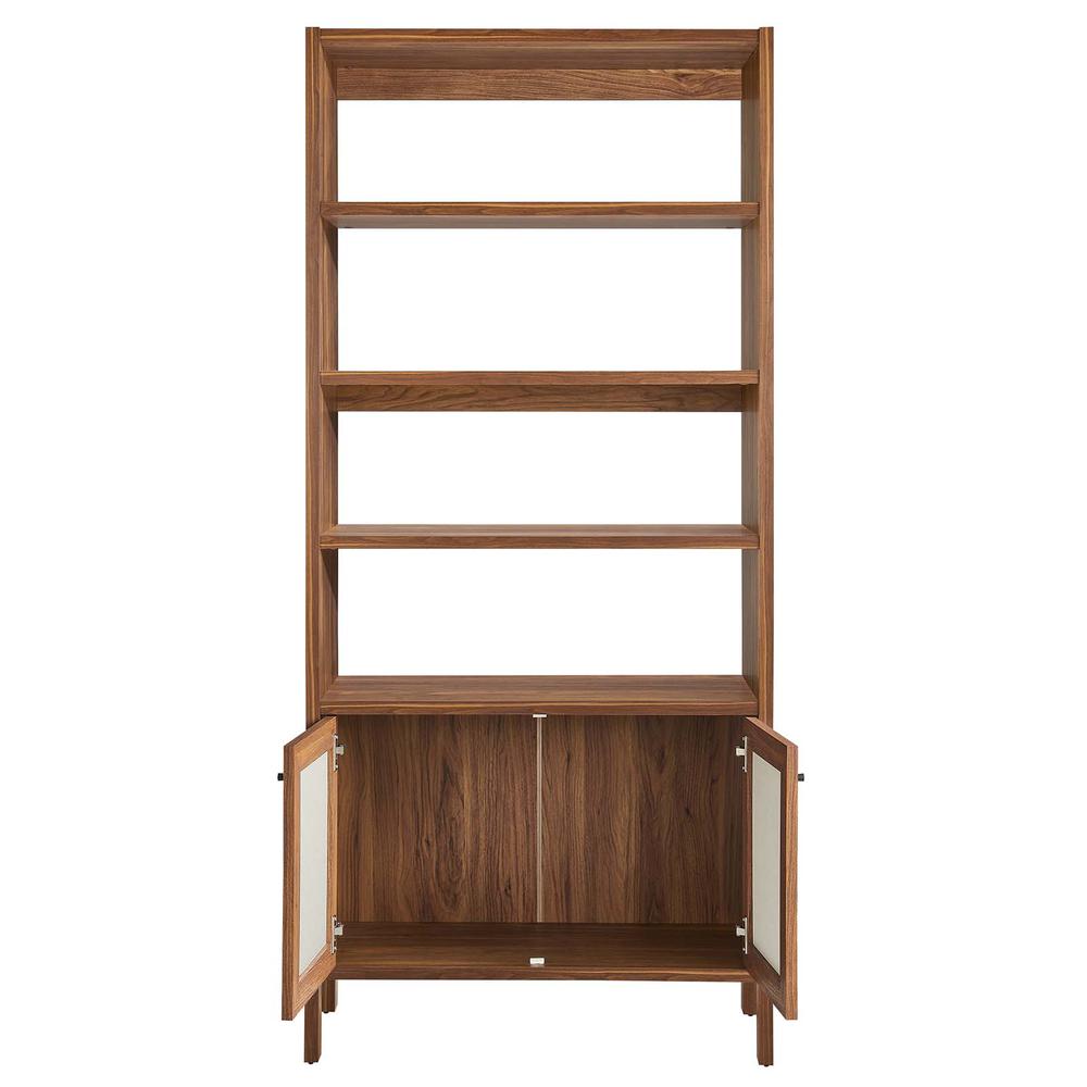 Capri 4-Shelf Wood Grain Bookcase. Picture 4