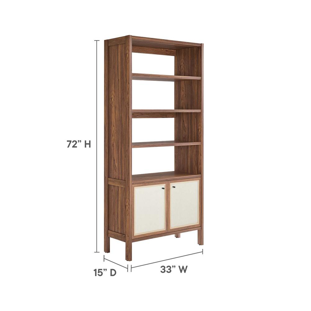 Capri 4-Shelf Wood Grain Bookcase. Picture 6