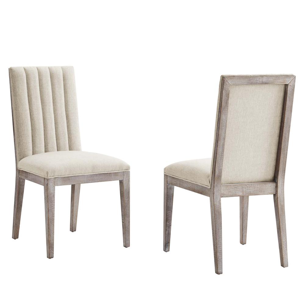 Maisonette French Vintage Tufted Fabric Dining Side Chairs Set of 2. Picture 1