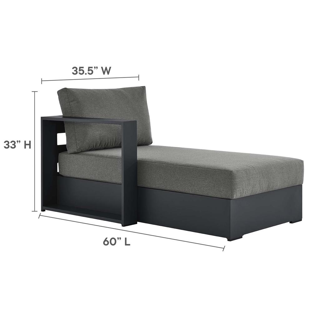 Tahoe Outdoor Patio Powder-Coated Aluminum Modular Left-Facing Chaise Lounge. Picture 7
