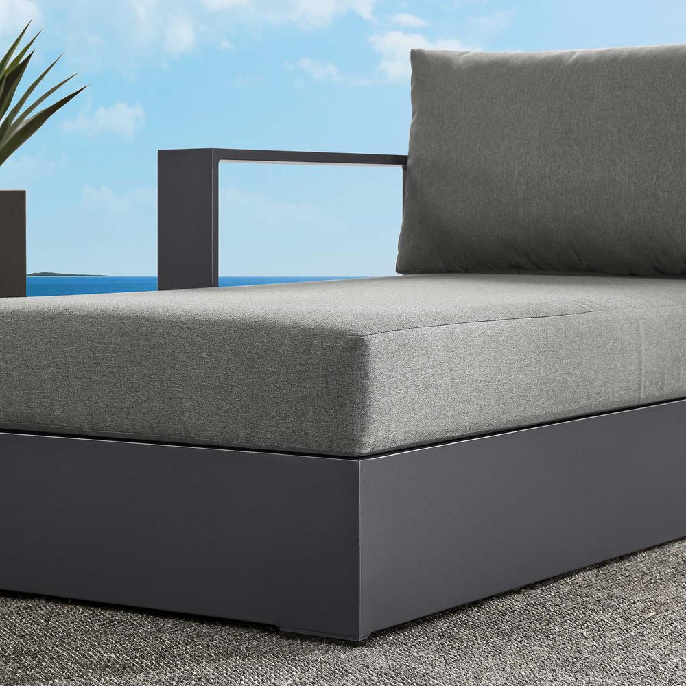 Tahoe Outdoor Patio Powder-Coated Aluminum Modular Left-Facing Chaise Lounge. Picture 8