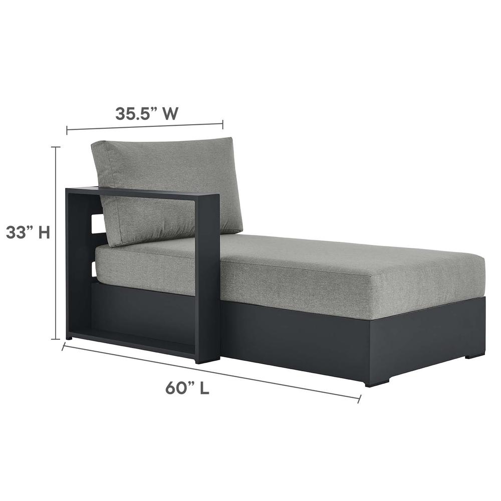 Tahoe Outdoor Patio Powder-Coated Aluminum Modular Left-Facing Chaise Lounge. Picture 7