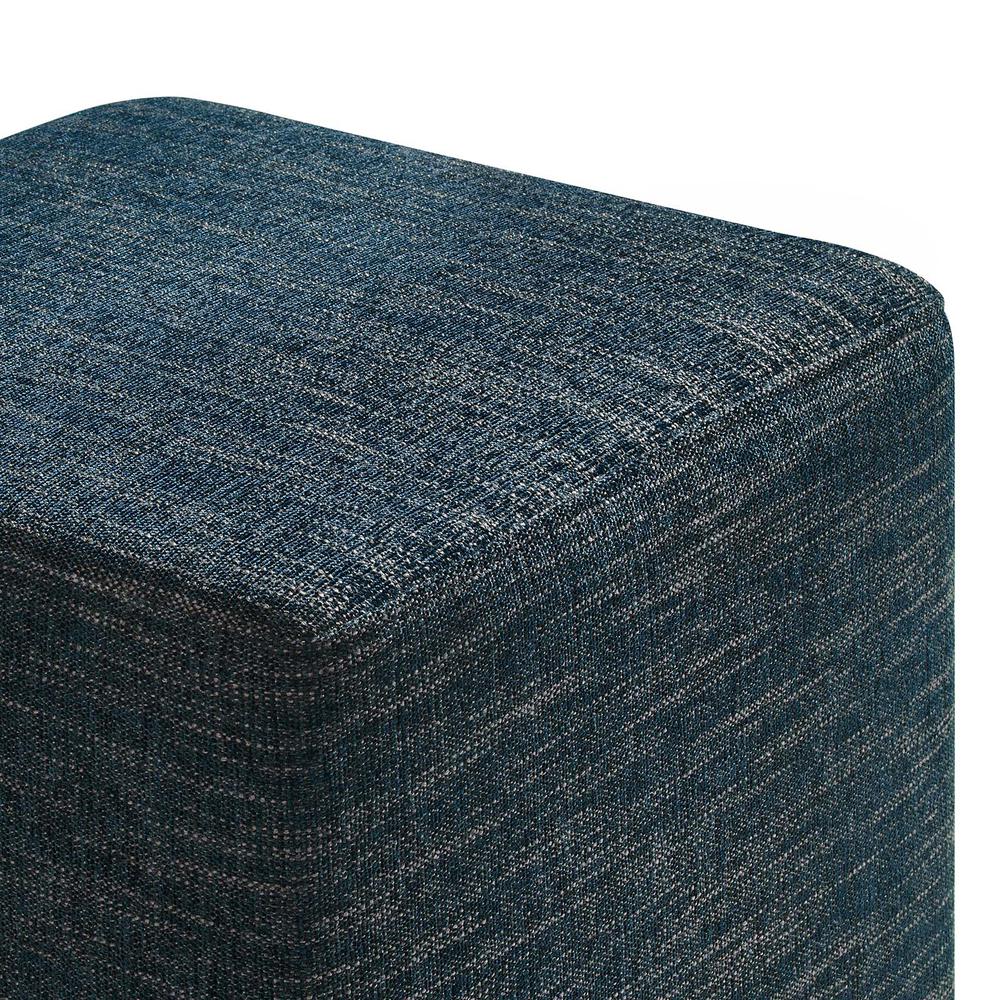 Callum 17" Square Woven Heathered Fabric Upholstered Ottoman. Picture 4