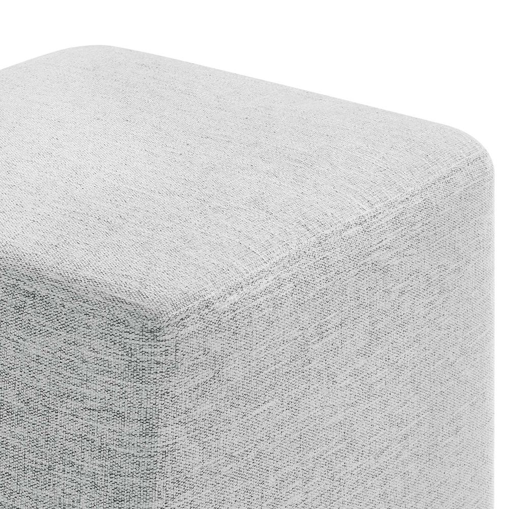 Callum 17" Square Woven Heathered Fabric Upholstered Ottoman. Picture 4