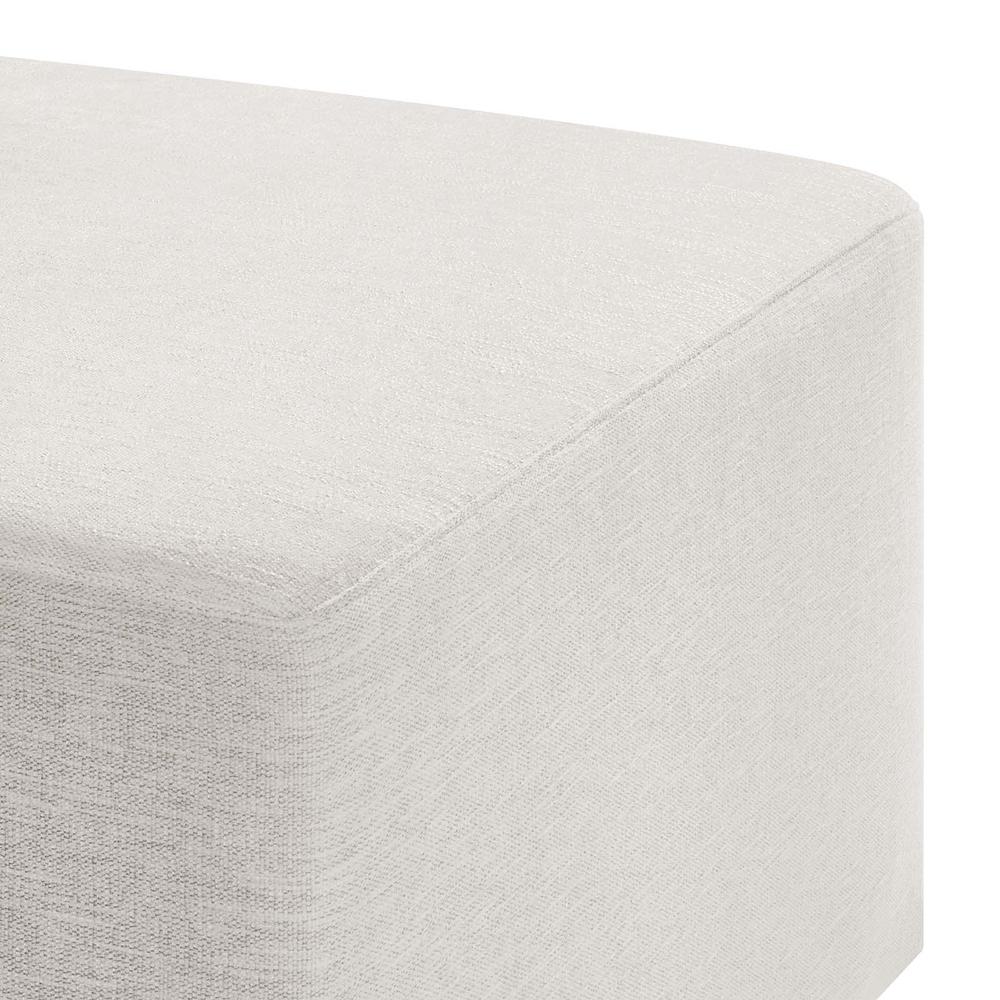 Callum Large 28" Square Woven Heathered Fabric Upholstered Ottoman. Picture 4