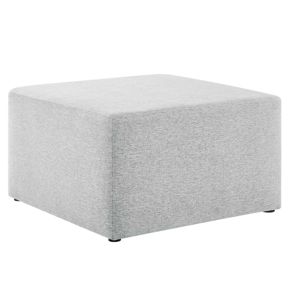 Callum Large 28" Square Woven Heathered Fabric Upholstered Ottoman. Picture 1