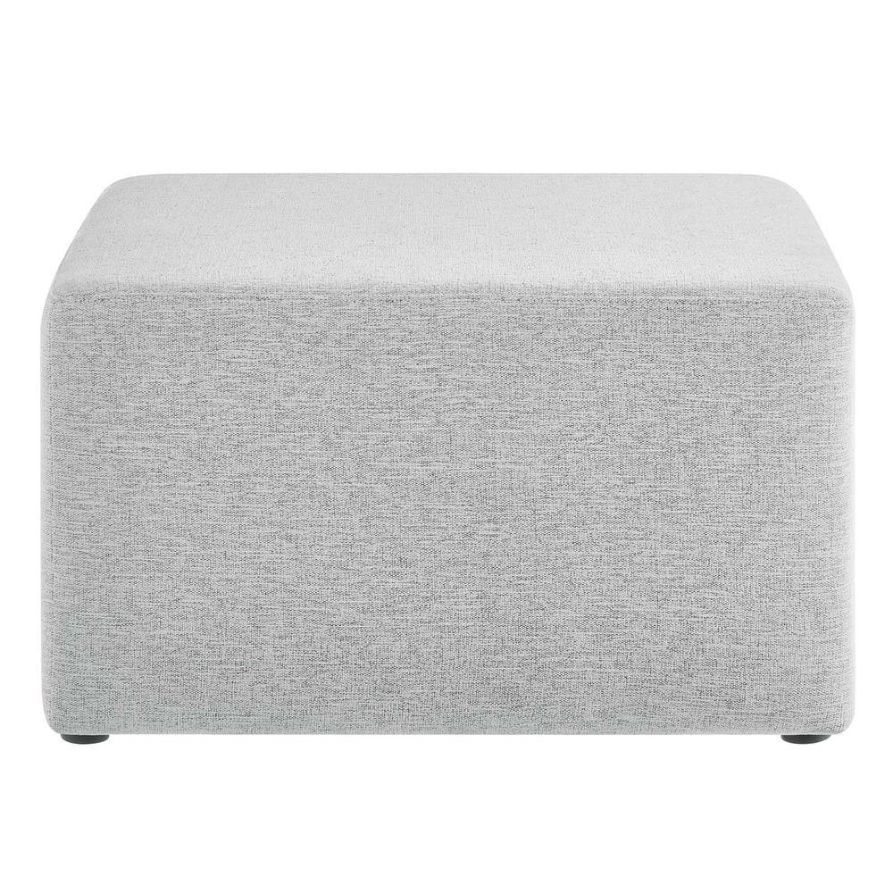 Callum Large 28" Square Woven Heathered Fabric Upholstered Ottoman. Picture 2