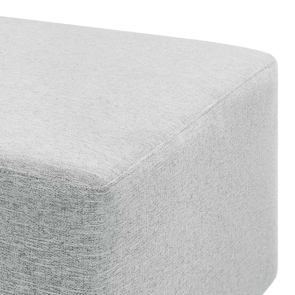 Callum Large 28" Square Woven Heathered Fabric Upholstered Ottoman. Picture 4