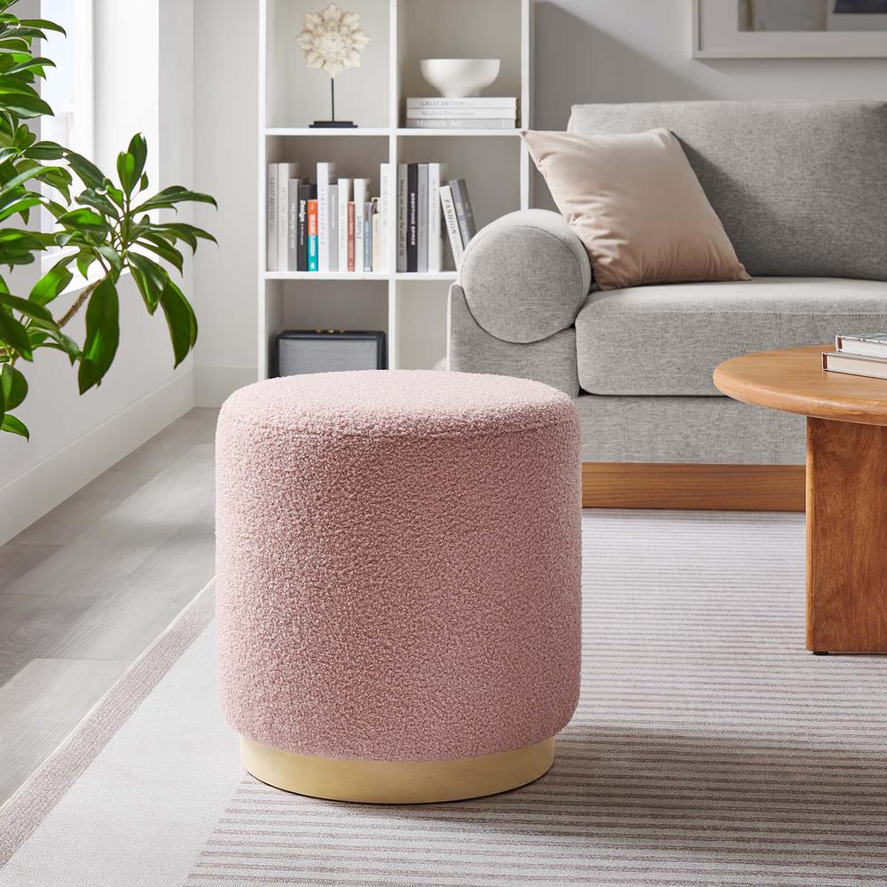 Tilden 16" Round Sherpa Upholstered Ottoman. Picture 8