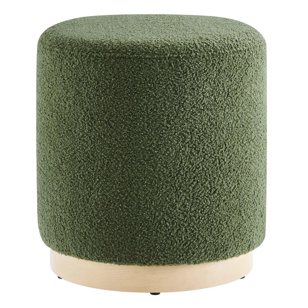 Tilden 16" Round Sherpa Upholstered Ottoman. Picture 1