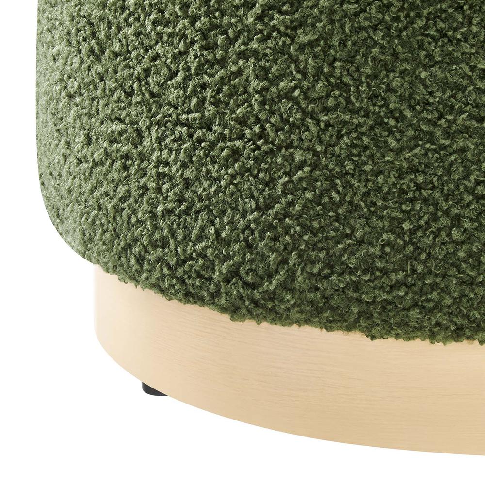 Tilden 16" Round Sherpa Upholstered Ottoman. Picture 3