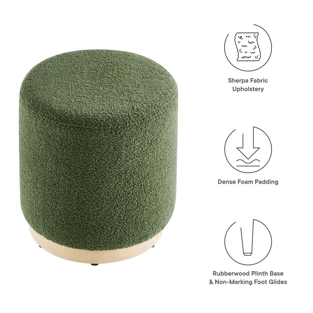 Tilden 16" Round Sherpa Upholstered Ottoman. Picture 5
