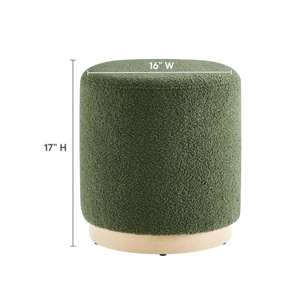 Tilden 16" Round Sherpa Upholstered Ottoman. Picture 6