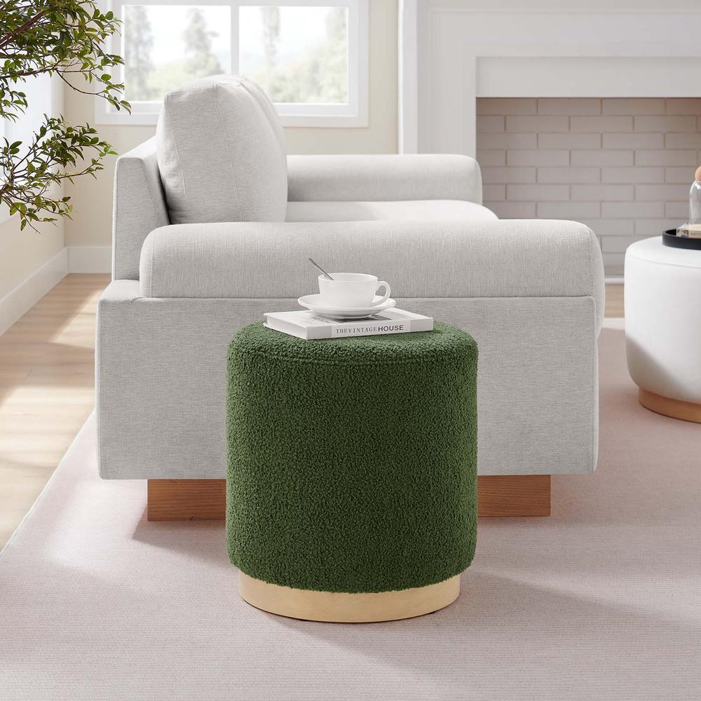 Tilden 16" Round Sherpa Upholstered Ottoman. Picture 7