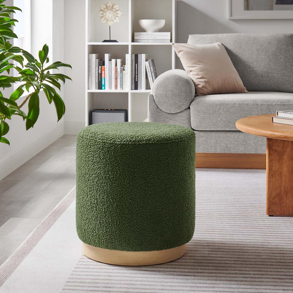 Tilden 16" Round Sherpa Upholstered Ottoman. Picture 8