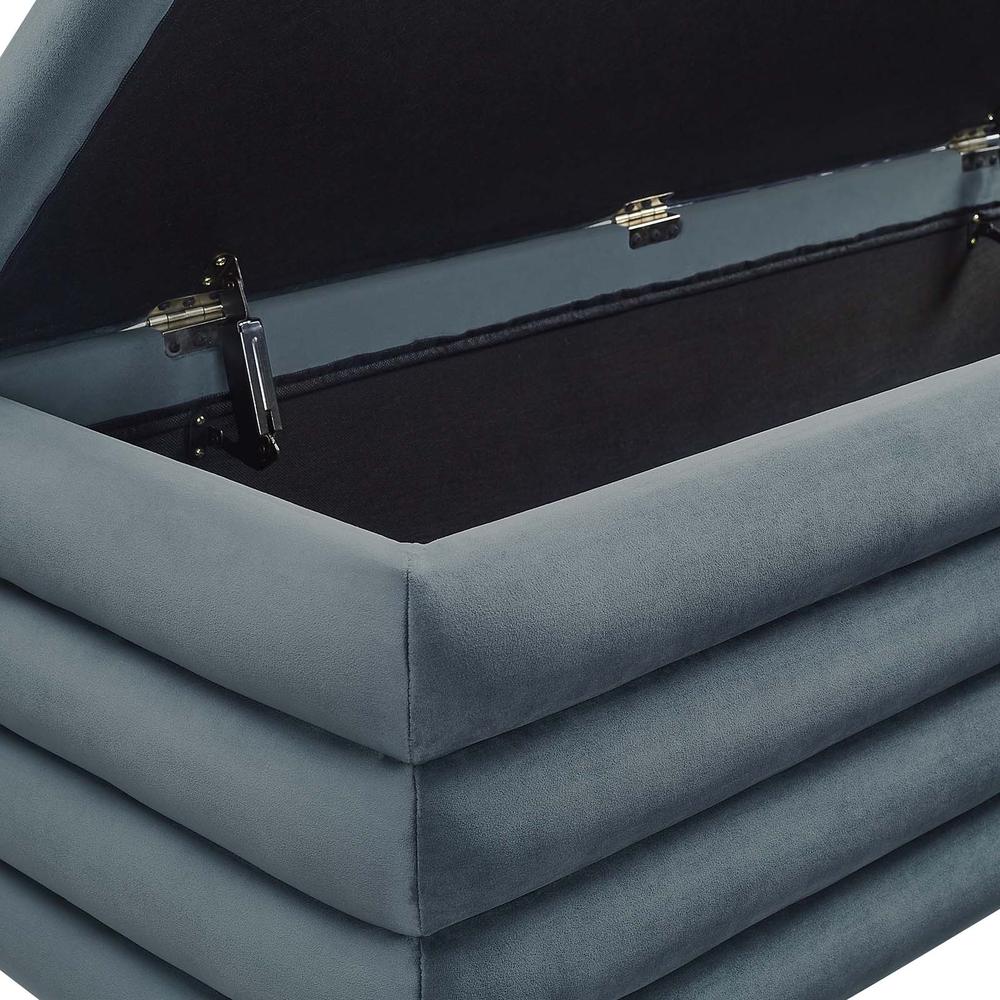 Mezzo Upholstered Performance Velvet Storage Bench. Picture 5
