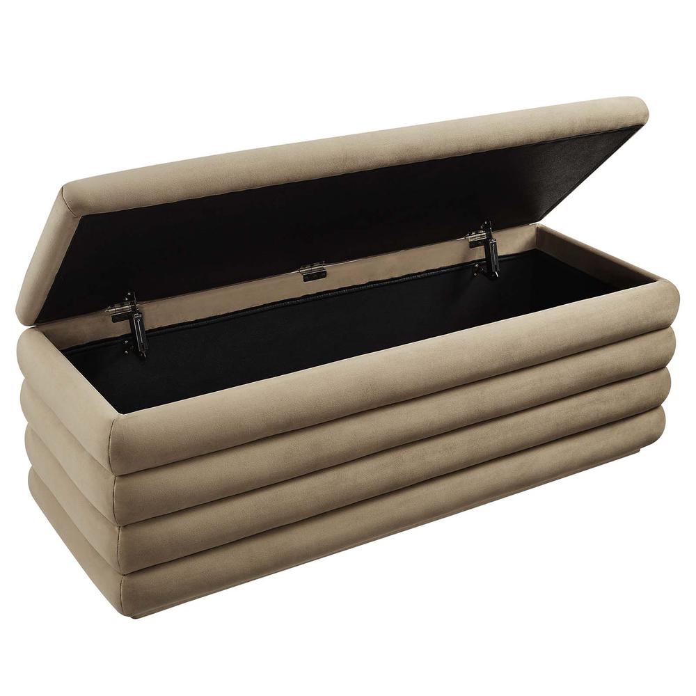 Mezzo Upholstered Performance Velvet Storage Bench. Picture 4