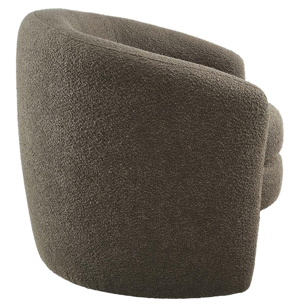 Affinity Upholstered Boucle Fabric Curved Back Armchair. Picture 2