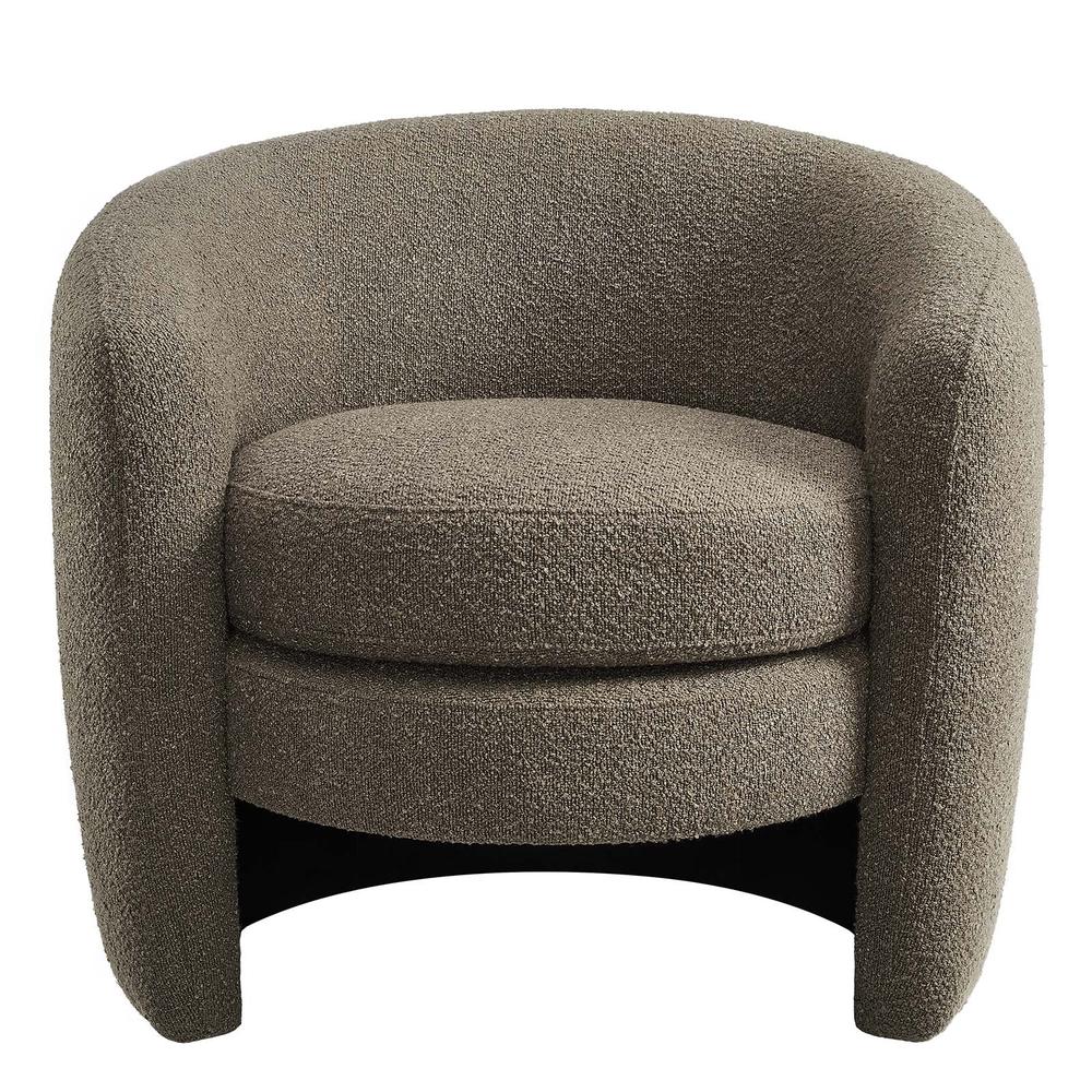 Affinity Upholstered Boucle Fabric Curved Back Armchair. Picture 3