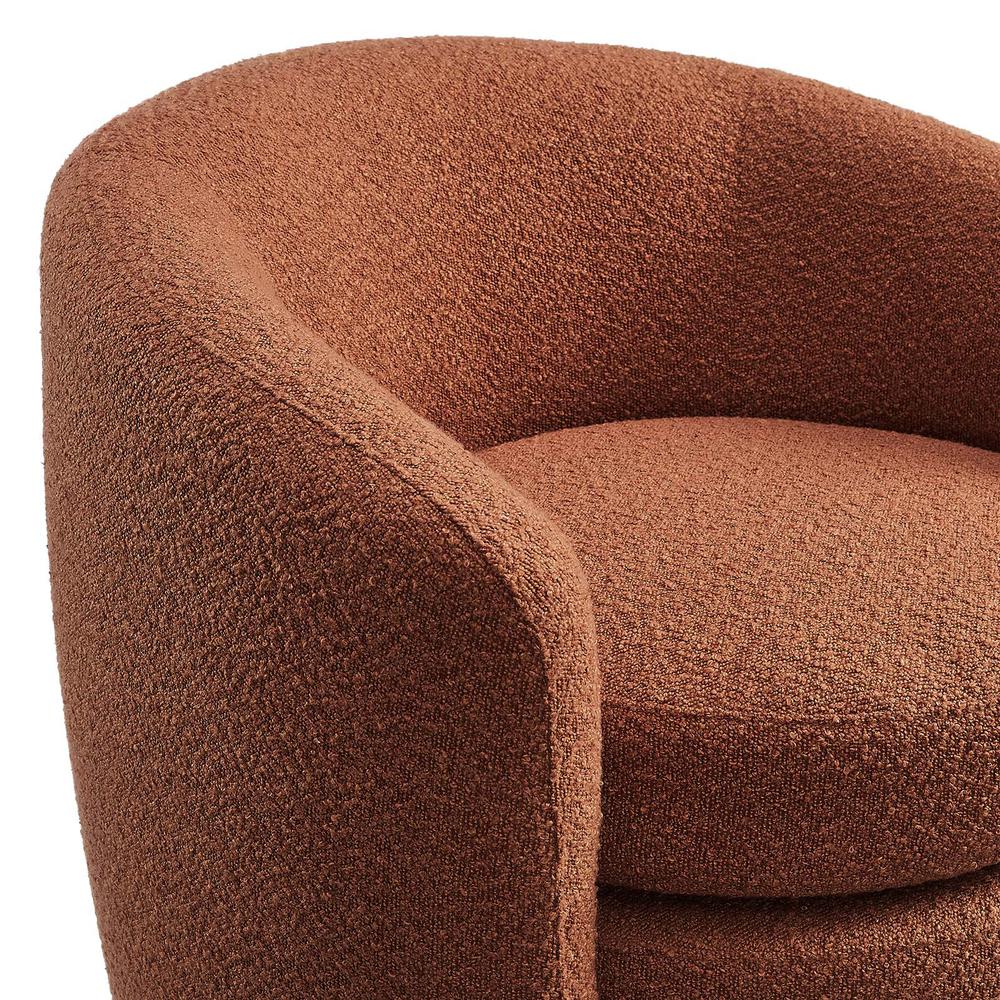 Affinity Upholstered Boucle Fabric Curved Back Armchair. Picture 5