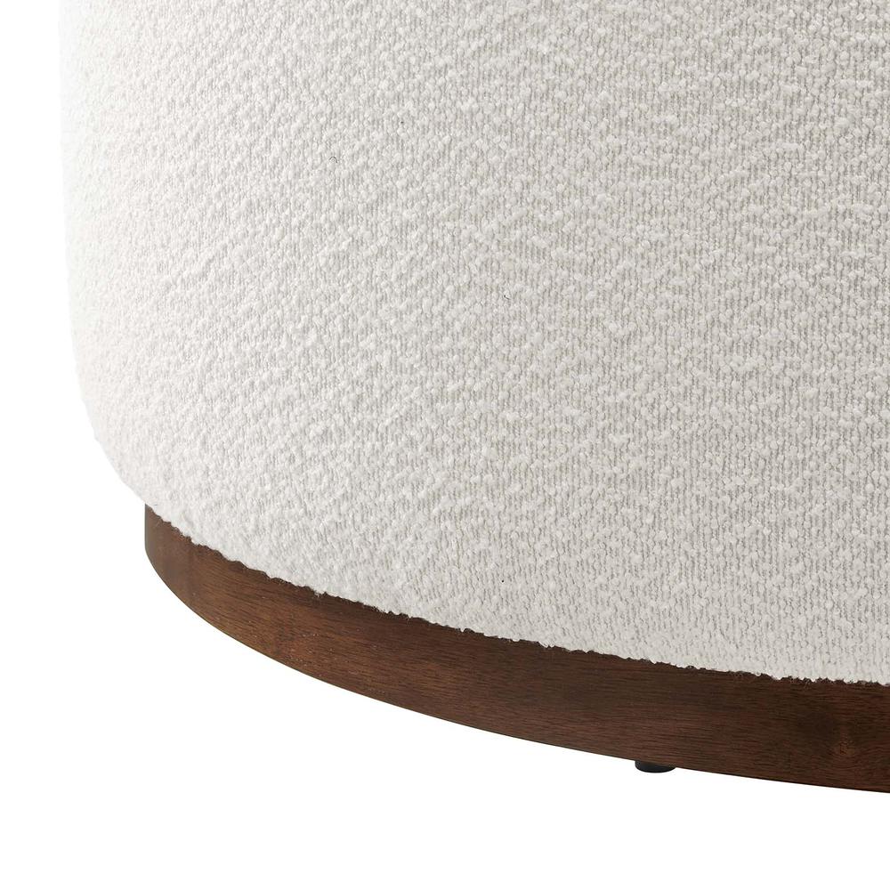 Tilden Large 38" Round Boucle Upholstered Upholstered Ottoman. Picture 3