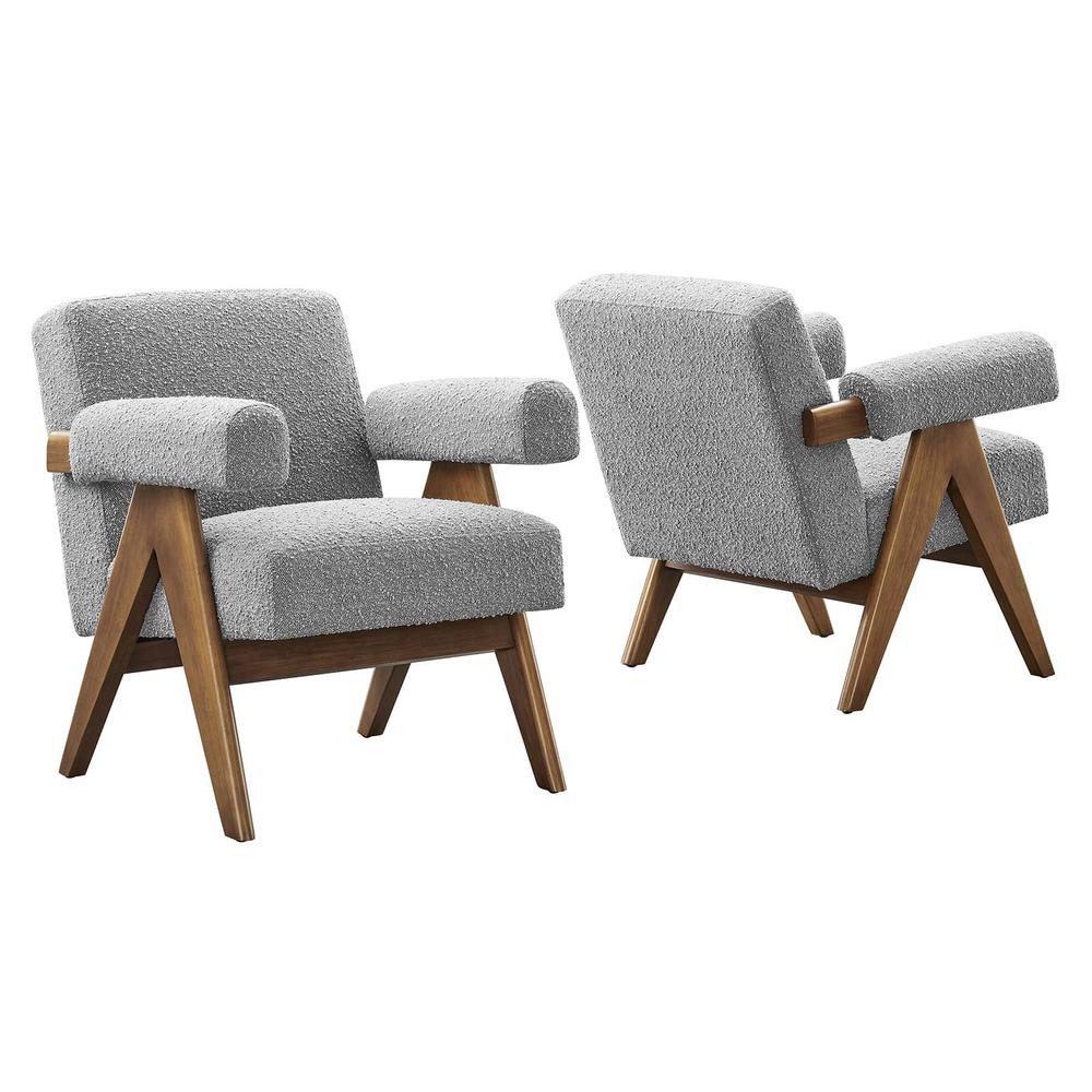 Lyra Boucle Fabric Armchair - Set of 2. Picture 1
