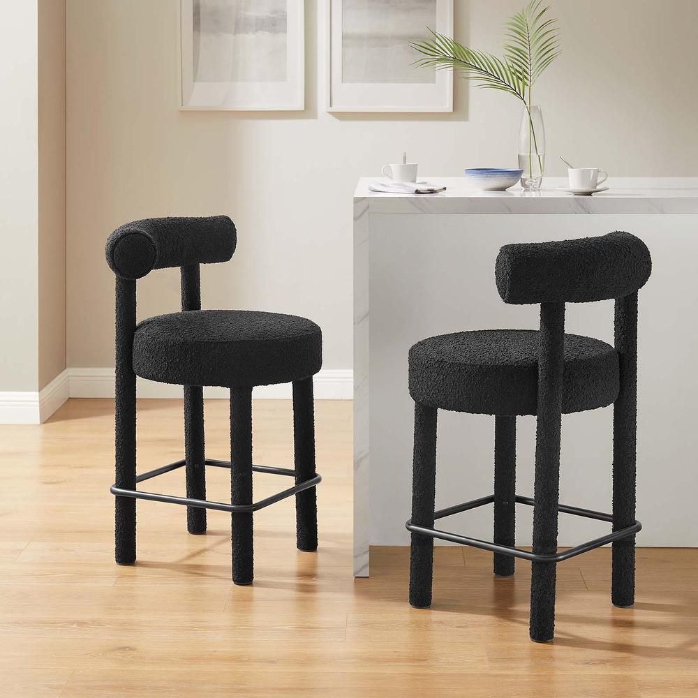 Toulouse Boucle Fabric Counter Stool - Set of 2. Picture 10