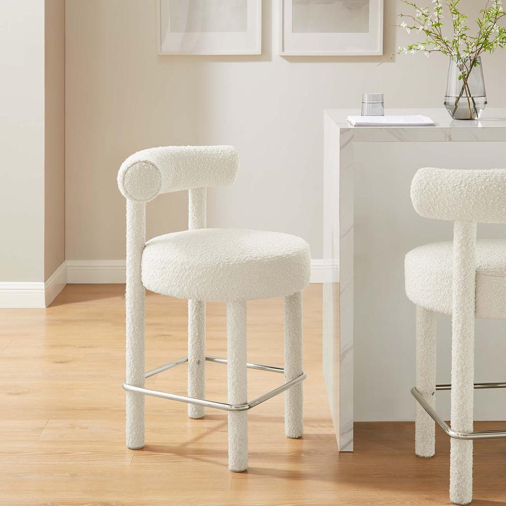 Toulouse Boucle Fabric Counter Stool - Set of 2. Picture 9