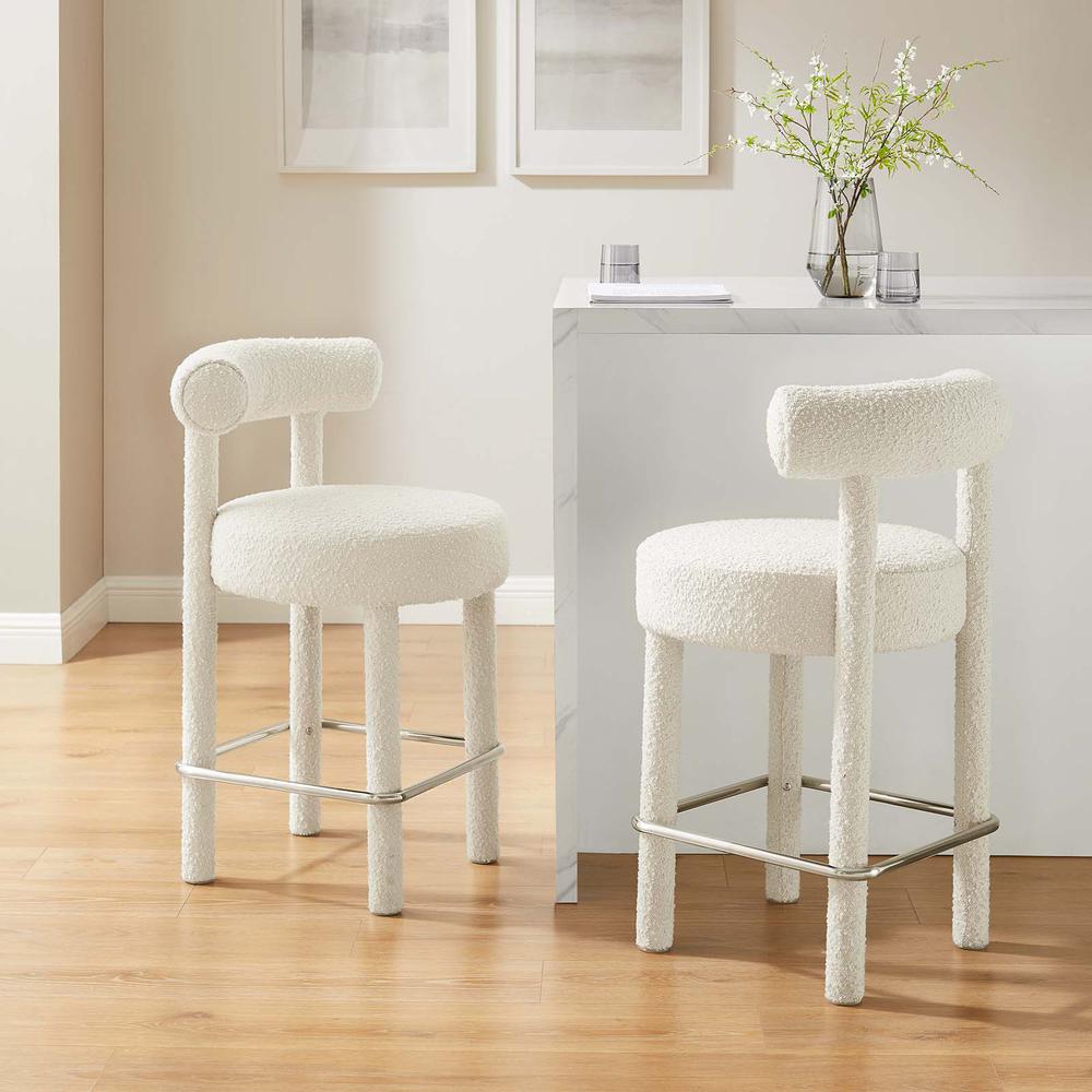 Toulouse Boucle Fabric Counter Stool - Set of 2. Picture 10
