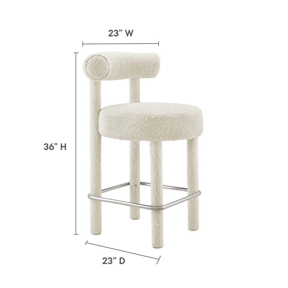 Toulouse Boucle Fabric Counter Stool - Set of 2. Picture 8