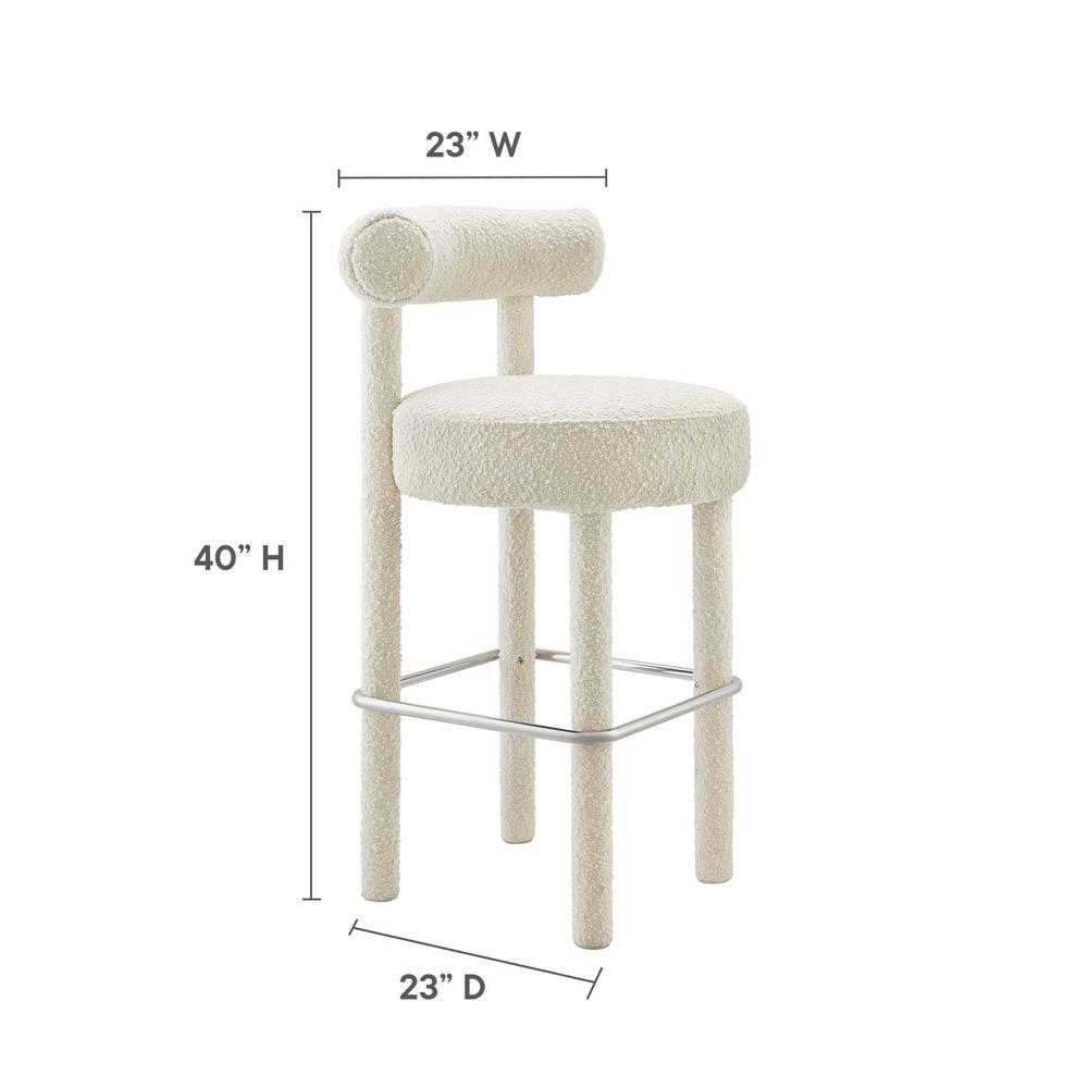Toulouse Boucle Fabric Bar Stool - Set of 2. Picture 8