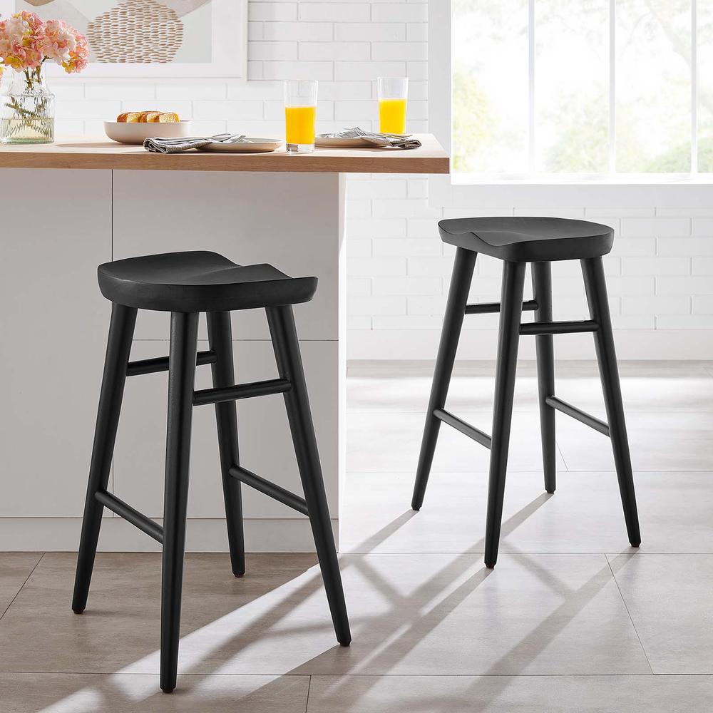 Saville Backless Wood Counter Stools - Set of 2. Picture 9