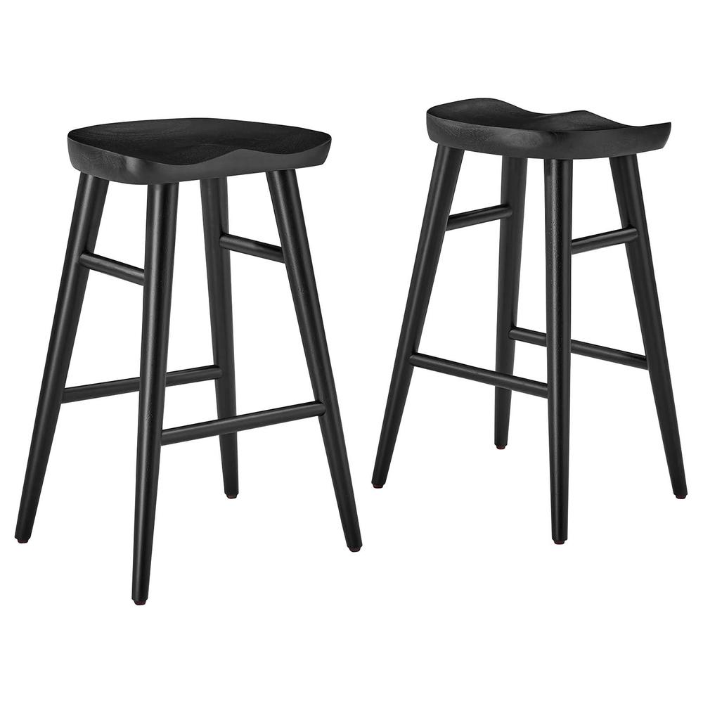 Saville Backless Wood Counter Stools - Set of 2. Picture 1
