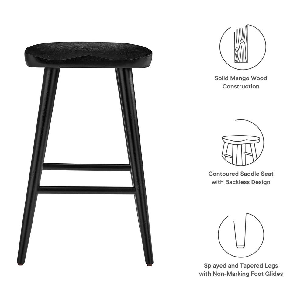 Saville Backless Wood Counter Stools - Set of 2. Picture 7