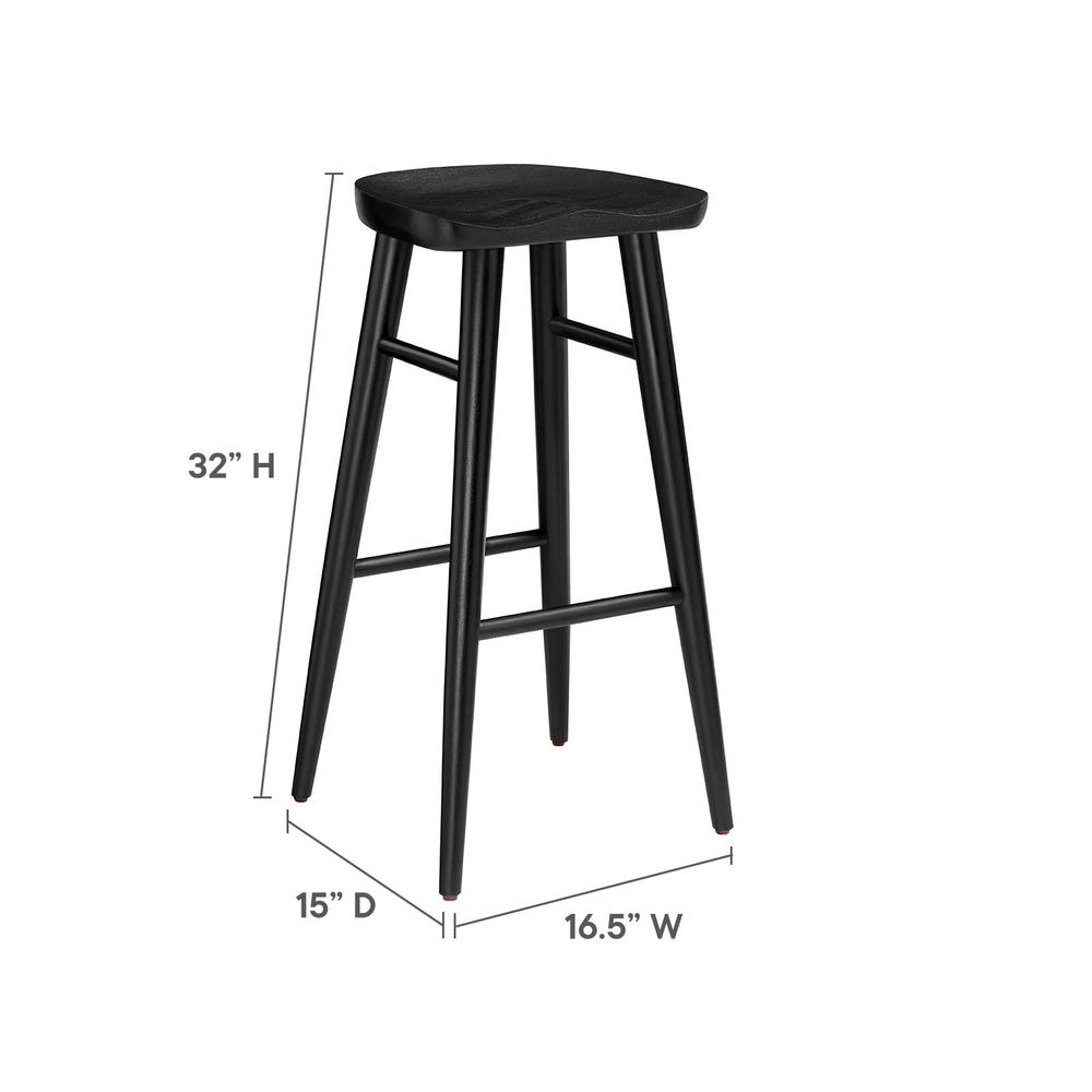 Saville Backless Wood Bar Stools - Set of 2. Picture 8