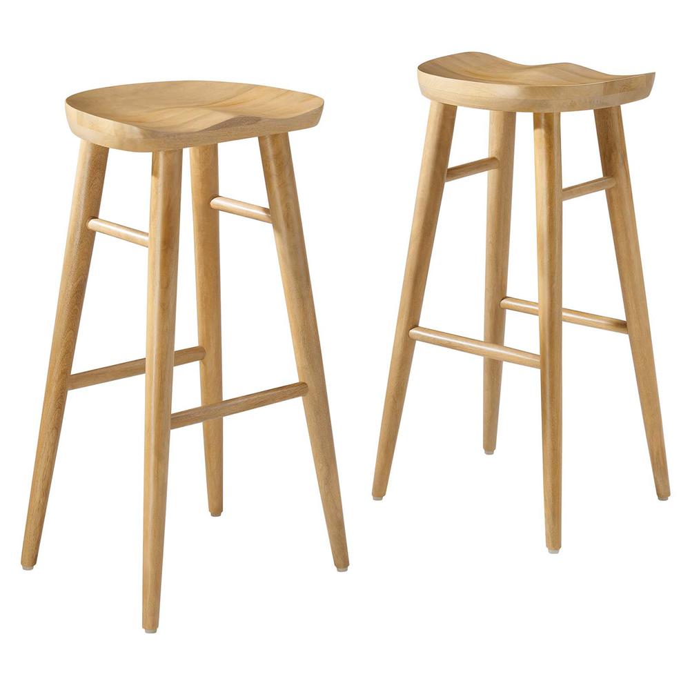 Saville Backless Wood Bar Stools - Set of 2. Picture 1