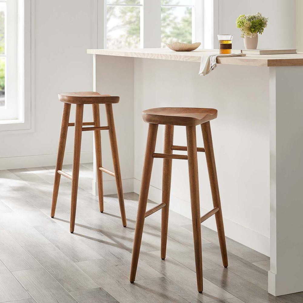 Saville Backless Wood Bar Stools - Set of 2. Picture 9