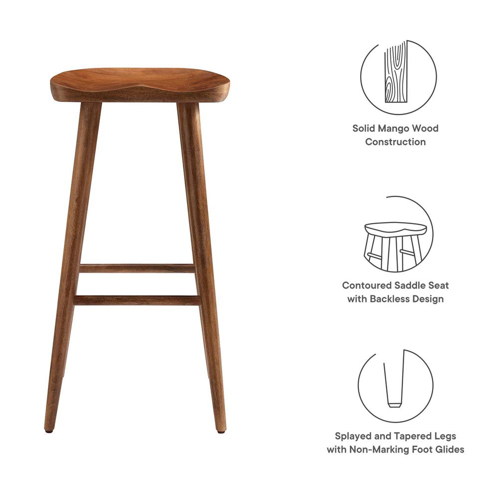 Saville Backless Wood Bar Stools - Set of 2. Picture 7