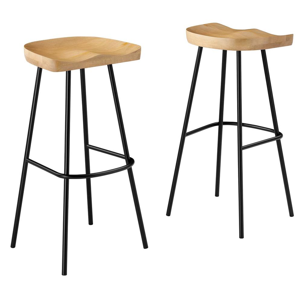 Concord Backless Wood Bar Stools - Set of 2. Picture 1