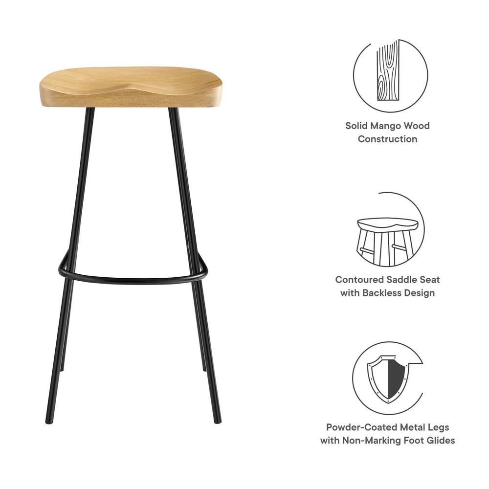 Concord Backless Wood Bar Stools - Set of 2. Picture 7