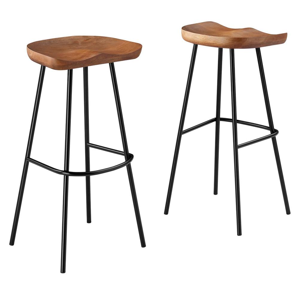 Concord Backless Wood Bar Stools - Set of 2. Picture 1