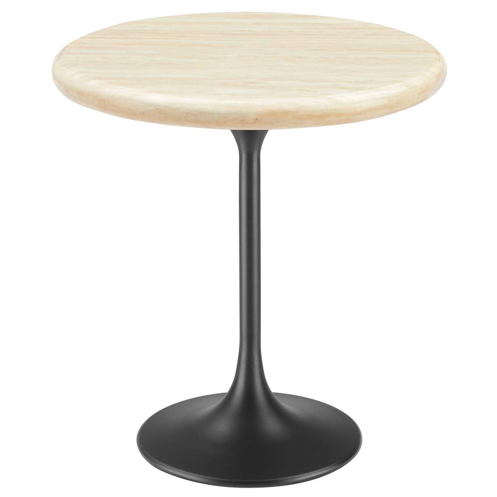 Lippa 20" Round Artificial Travertine  Side Table. Picture 1