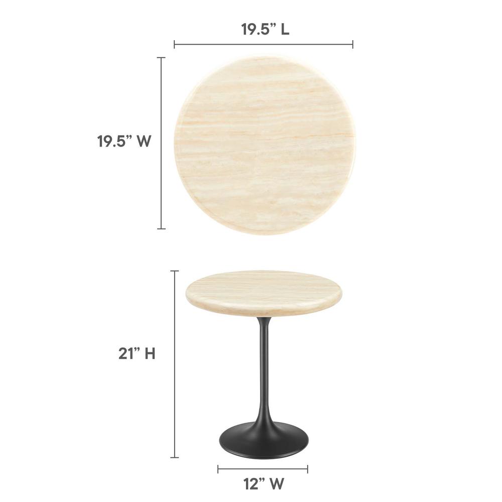Lippa 20" Round Artificial Travertine  Side Table. Picture 5