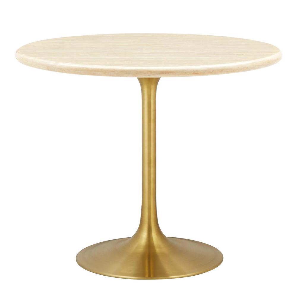 Lippa 36” Round Artificial Travertine  Dining Table. Picture 1