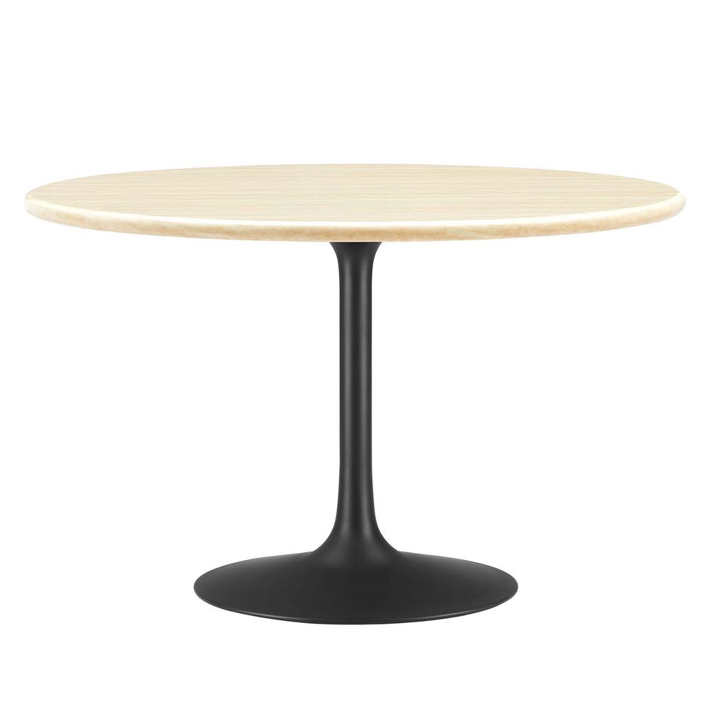 Lippa 48" Round Artificial Travertine  Dining Table. Picture 1